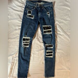 Ramy Brook Naomi medium wash sequin skinny jean Size 25